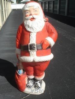 Vintage Lighted Christmas Santa Claus Plastic Blow Mold 5 Feet Tall