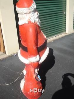 Vintage Lighted Christmas Santa Claus Plastic Blow Mold 5 Feet Tall