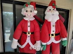 Vintage Lillian Vernon Life Size Plush Santa and Mrs Claus Fabric Figures RARE