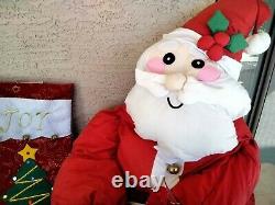 Vintage Lillian Vernon Life Size Plush Santa and Mrs Claus Fabric Figures RARE