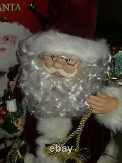 Vintage Living Home Holiday Lighted & Animated MR & MRS SANTA CLAUS Figures 25