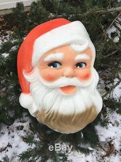 Vintage MID Century Styrofoam Santa Claus Face Shabby Chic Christmas Decor