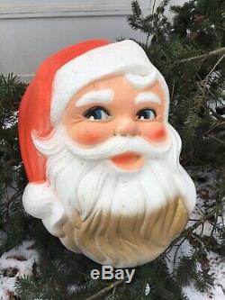 Vintage MID Century Styrofoam Santa Claus Face Shabby Chic Christmas Decor