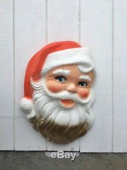 Vintage MID Century Styrofoam Santa Claus Face Shabby Chic Christmas Decor