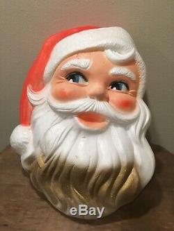 Vintage MID Century Styrofoam Santa Claus Face Shabby Chic Christmas Decor