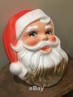 Vintage MID Century Styrofoam Santa Claus Face Shabby Chic Christmas Decor