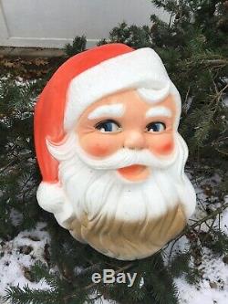 Vintage MID Century Styrofoam Santa Claus Face Shabby Chic Christmas Decor