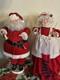 Vintage Mechanical Mr. & Mrs. Santa Claus Motorized Bell Ringing Figures 27tall