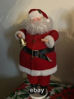 Vintage Mechanical Mr. & Mrs. Santa Claus Motorized Bell Ringing Figures 27Tall