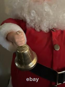 Vintage Mechanical Mr. & Mrs. Santa Claus Motorized Bell Ringing Figures 27Tall