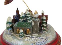 Vintage Midwest Flying Santa & Reindeer, Christmas Village Lou Schifferl Figure