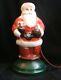 Vintage Milk Glass Painted Santa Claus Lamp Light 8 1/4 Inches Tall Works Scarce