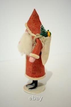 Vintage Mixed Materials Santa Claus Figure 8 1986 Felt Santa Yvonne Carpenter