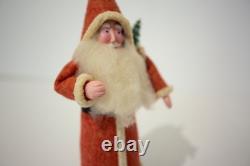 Vintage Mixed Materials Santa Claus Figure 8 1986 Felt Santa Yvonne Carpenter