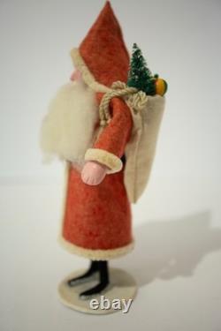 Vintage Mixed Materials Santa Claus Figure 8 1986 Felt Santa Yvonne Carpenter