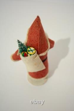 Vintage Mixed Materials Santa Claus Figure 8 1986 Felt Santa Yvonne Carpenter