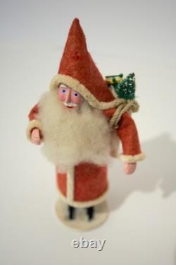 Vintage Mixed Materials Santa Claus Figure 8 1986 Felt Santa Yvonne Carpenter