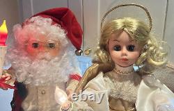 Vintage Motionette Animated Christmas Figures 2ft Santa Claus and Angel