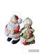 Vintage Mr. And Mrs. Santa Claus 1970's Style Christmas Ceramic Mold Figures