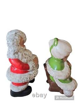 Vintage Mr. And Mrs. Santa Claus 1970's Style Christmas Ceramic Mold Figures