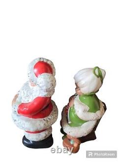 Vintage Mr. And Mrs. Santa Claus 1970's Style Christmas Ceramic Mold Figures