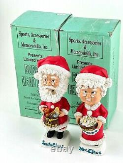 Vintage Mr Mrs Santa Claus Bobblehead Bobbing Head Dolls 9 Size Set of 2