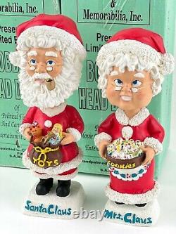 Vintage Mr Mrs Santa Claus Bobblehead Bobbing Head Dolls 9 Size Set of 2
