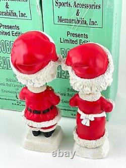 Vintage Mr Mrs Santa Claus Bobblehead Bobbing Head Dolls 9 Size Set of 2