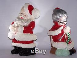 Vintage Mr Mrs Santa Claus Painted Ceramic Atlantic Mold Pearlised double fired