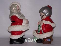 Vintage Mr Mrs Santa Claus Painted Ceramic Atlantic Mold Pearlised double fired