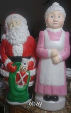 Vintage Mr. & Mrs. Santa Clause Blowmolds 39 Tall