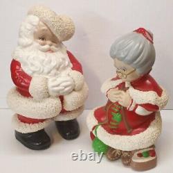 Vintage Mr and Mrs Santa Claus Atlantic Mold Ceramic Figures Large 14