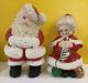 Vintage Mr And Mrs Santa Claus Atlantic Mold Ceramic Figures Large 14