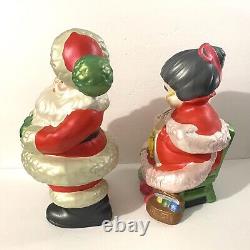 Vintage Mr and Mrs Santa Claus Atlantic Mold Ceramic Figures Large 14 70's