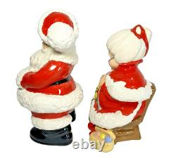 Vintage Mr and Mrs Santa Claus Atlantic Mold Ceramic Figures Large 14 EC