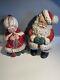 Vintage Mr And Mrs Santa Claus Atlantic Mold Ceramic Figures Large 14 Free Ship