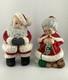 Vintage Mr And Mrs Santa Claus Atlantic Mold Ceramic Figures Large 14 Xmas Flaw