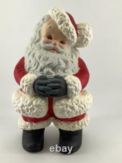 Vintage Mr and Mrs Santa Claus Atlantic Mold Ceramic Figures Large 14 Xmas Flaw