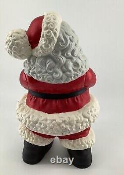 Vintage Mr and Mrs Santa Claus Atlantic Mold Ceramic Figures Large 14 Xmas Flaw