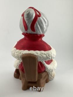 Vintage Mr and Mrs Santa Claus Atlantic Mold Ceramic Figures Large 14 Xmas Flaw