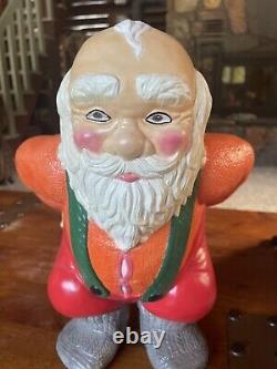 Vintage Mr and Mrs Santa Clause Lighted Stove Dog Cat Ceramic Display