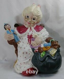 Vintage Mrs Claus Statue Ceramic 16 Santa Figure Atlantic Mold Handpainted