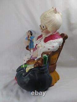 Vintage Mrs Claus Statue Ceramic 16 Santa Figure Atlantic Mold Handpainted