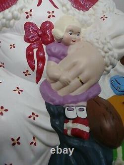 Vintage Mrs Claus Statue Ceramic 16 Santa Figure Atlantic Mold Handpainted