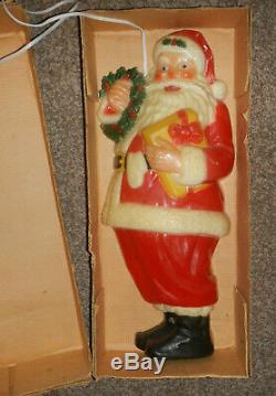 Vintage NOMA Plastic Blow Mold Christmas Santa Claus 30 Light Up Wall Display