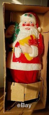 Vintage NOMA Santa Claus Reverse Paint Blow Mold in Original Box