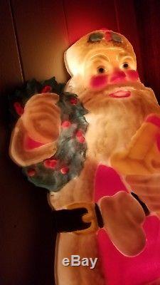 Vintage NOMA Santa Claus Reverse Paint Blow Mold in Original Box