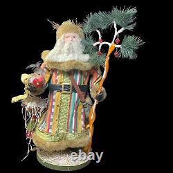 Vintage Neiman Marcus 24 Rooster Santa Figure Holds a Chicken & Eggs Basket