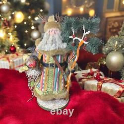 Vintage Neiman Marcus 24 Rooster Santa Figure Holds a Chicken & Eggs Basket