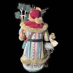 Vintage Neiman Marcus 24 Rooster Santa Figure Holds a Chicken & Eggs Basket